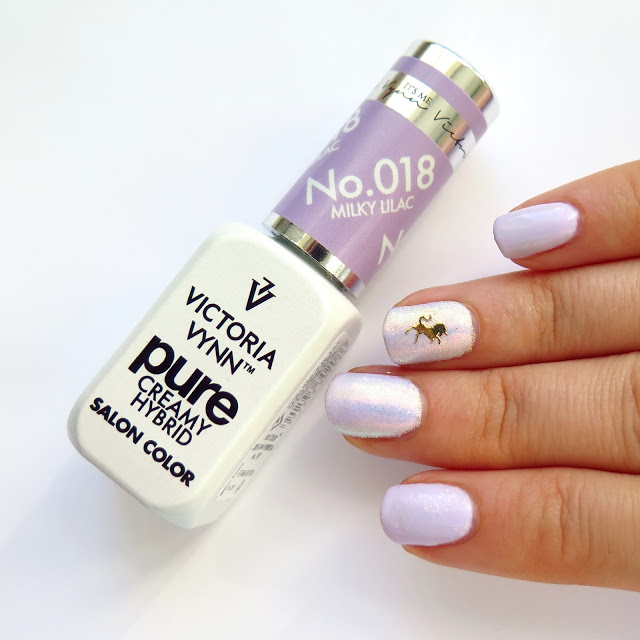 zdobienie paznokci pure creamy hybrid milky lilac jednorożec efekt syrenki eleganckie dziewczęce